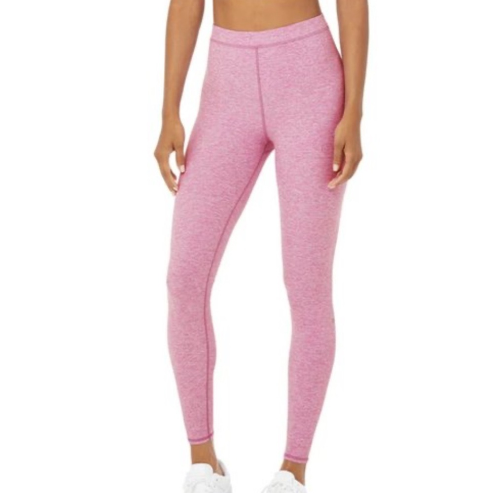 ALO Yoga Heathered Pink High-Rise Leggings - Slim Fit